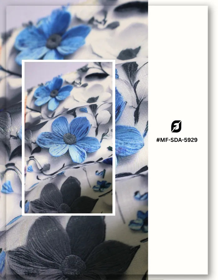 high fashion silk floral fabric for runway dresses