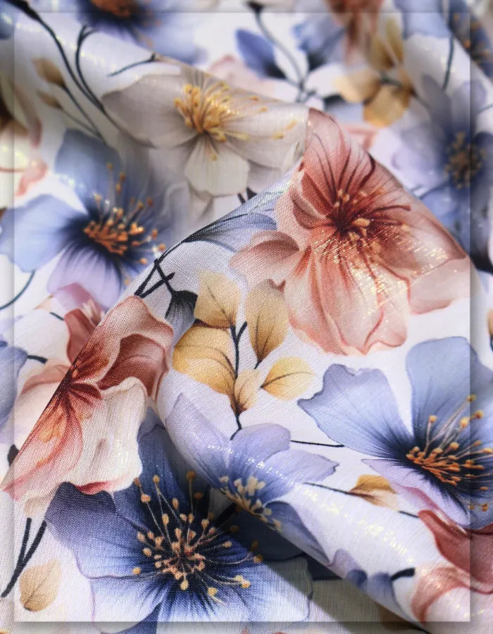 Gucci inspired floral silk fabric for couture fashion