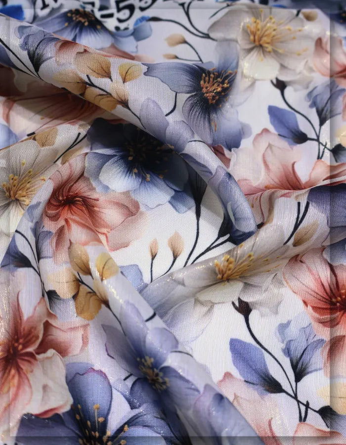 smooth floral silk fabric for premium luxury outfits
