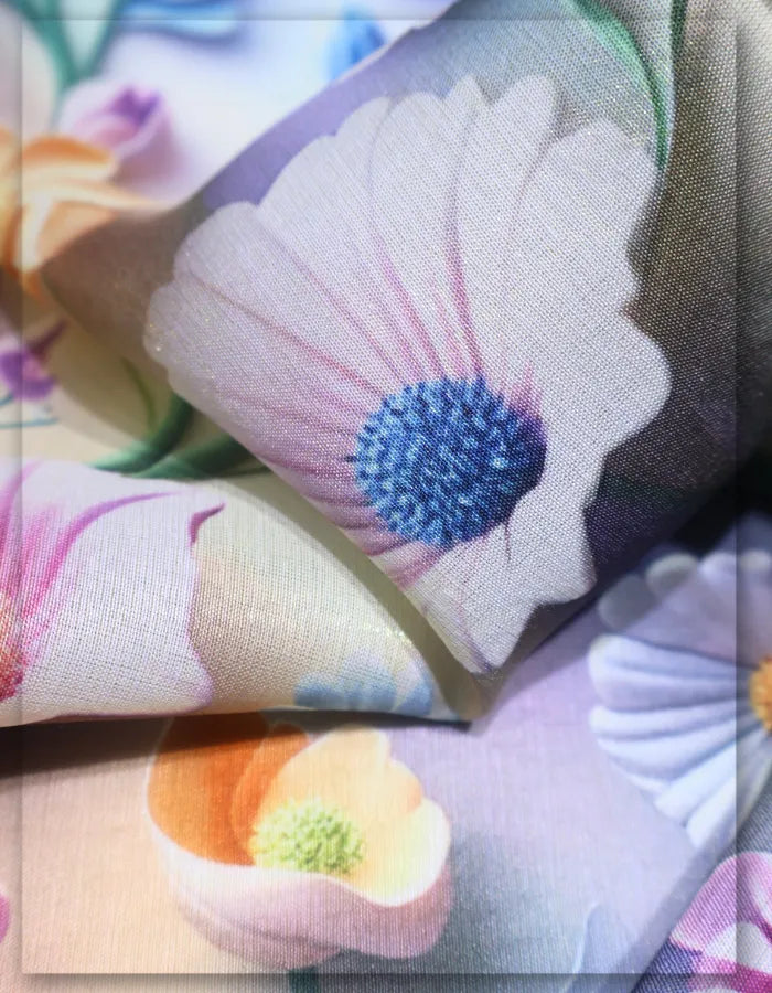 trendy floral silk fabric for casual women outfits