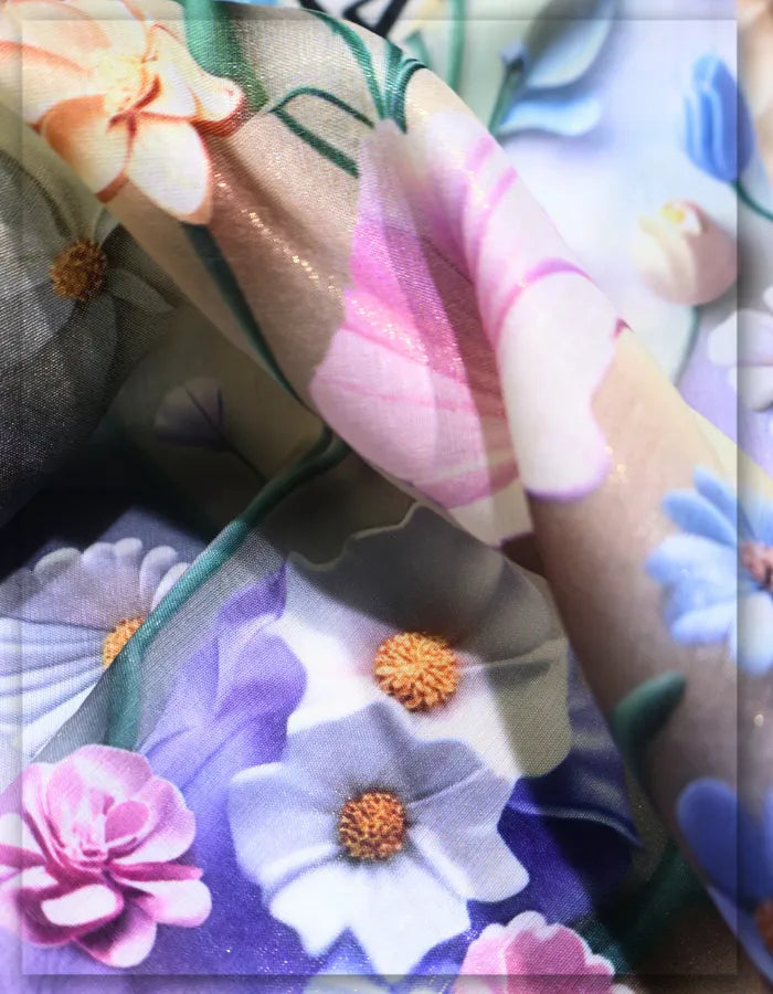 premium Gucci floral silk fabric for modern fashion wear