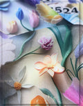 3D floral silk fabric for designer apparel creation