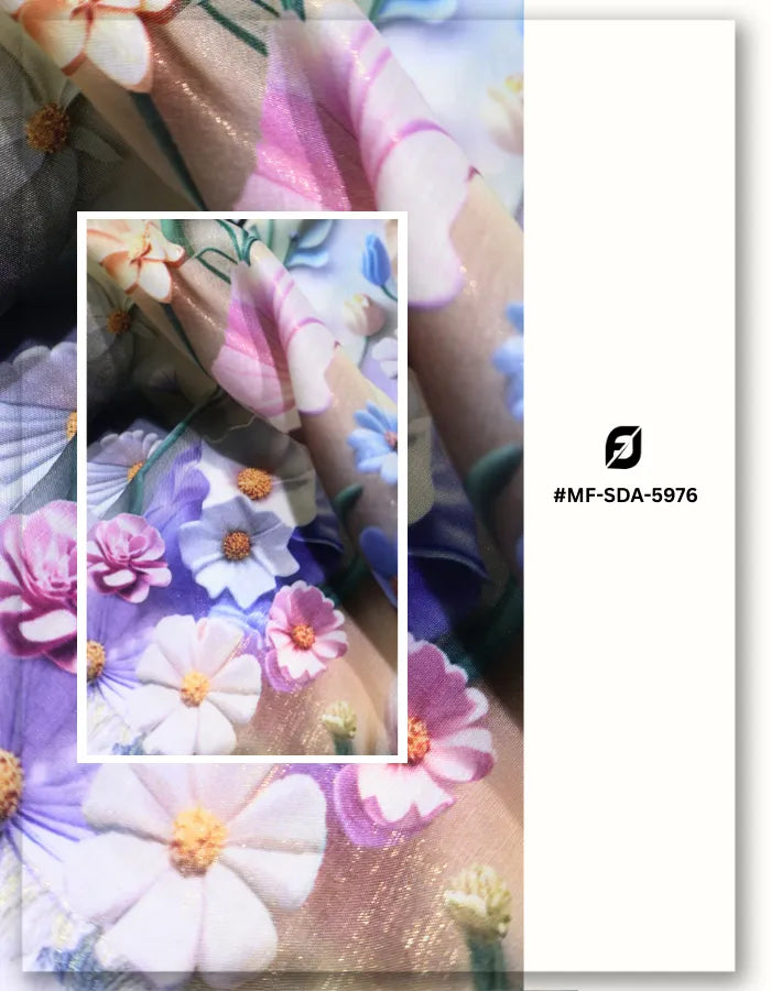 trendy floral silk fabric for casual women outfits