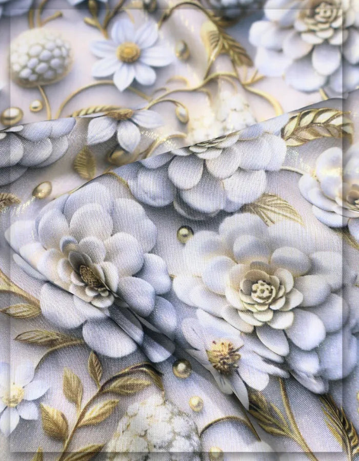printed silk fabric for halter neck dress modern fashion