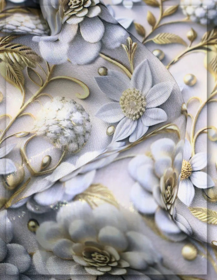 custom printed silk fabric for kaftan dress premium quality