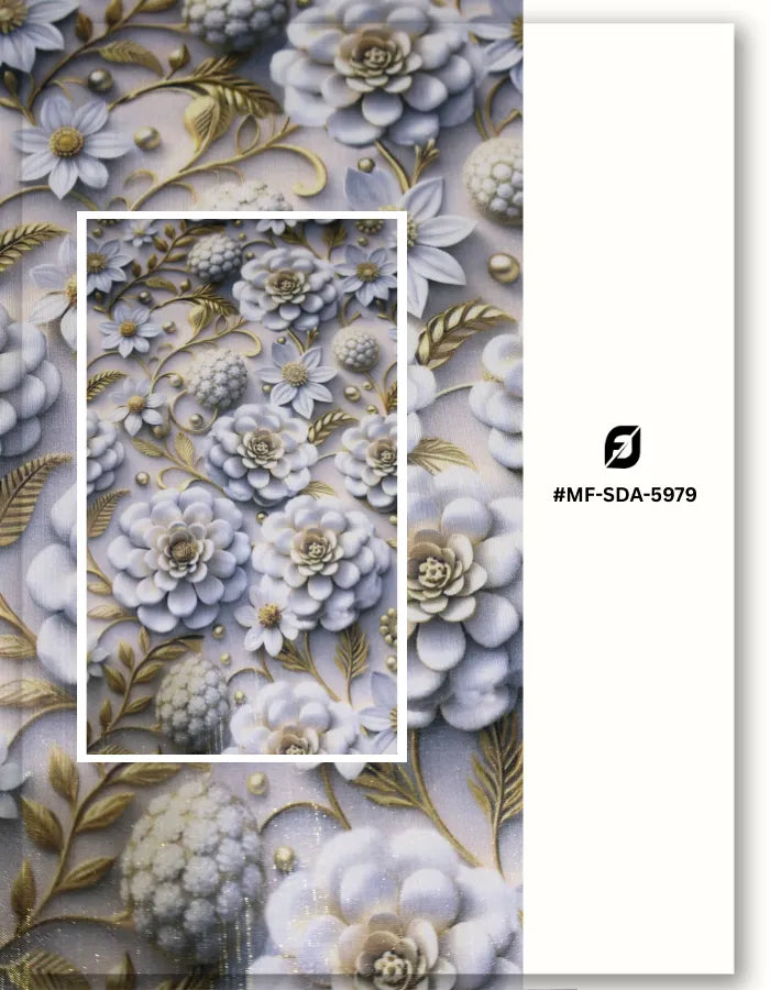 digital Gucci floral silk fabric for long sleeve dress stylish