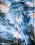 ruffle style floral silk fabric for women dress modern design