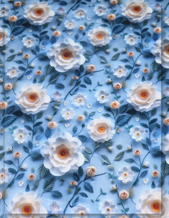 canvas printed floral silk fabric for flared dress trendy