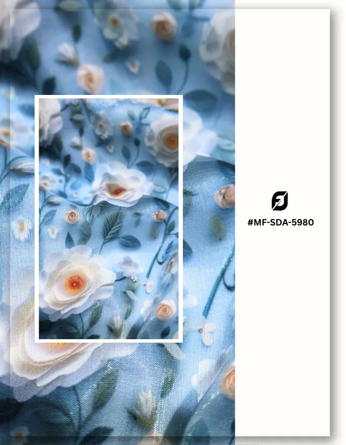 European floral silk fabric for holiday dress elegant design