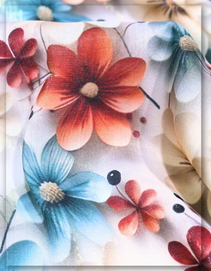 princess dress floral silk fabric premium elegant look