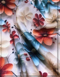 evening gown floral silk fabric luxury smooth finish