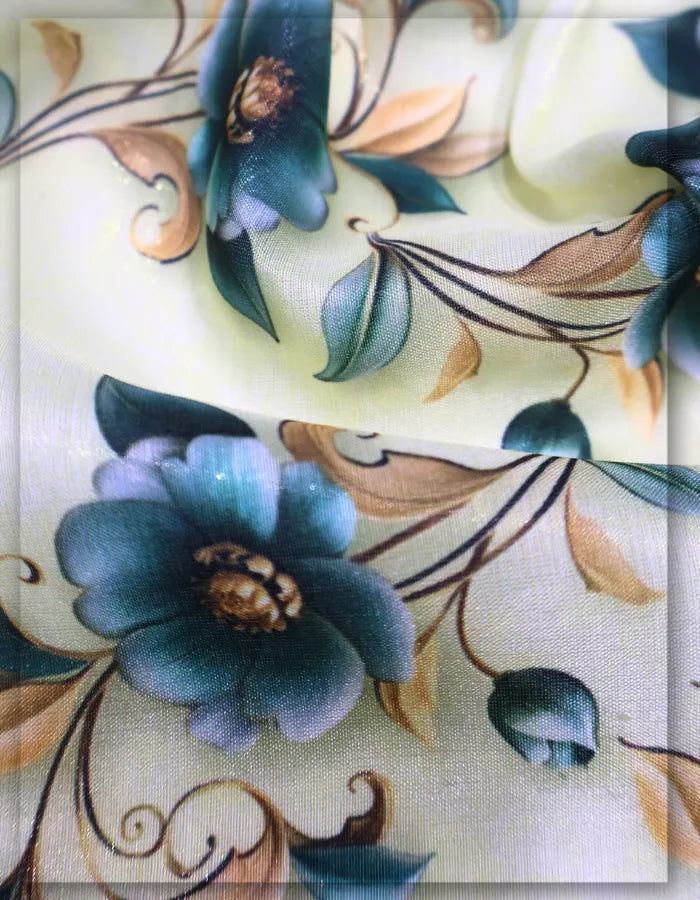 digital Gucci floral silk fabric for mini dress trendy fashion
