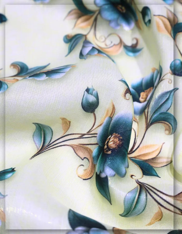 soft floral silk fabric for bodycon dress stylish fit design