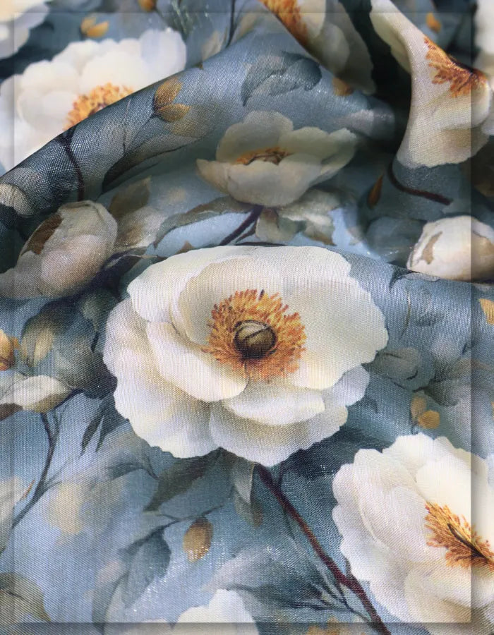 pastel floral silk fabric for soft feminine dresses