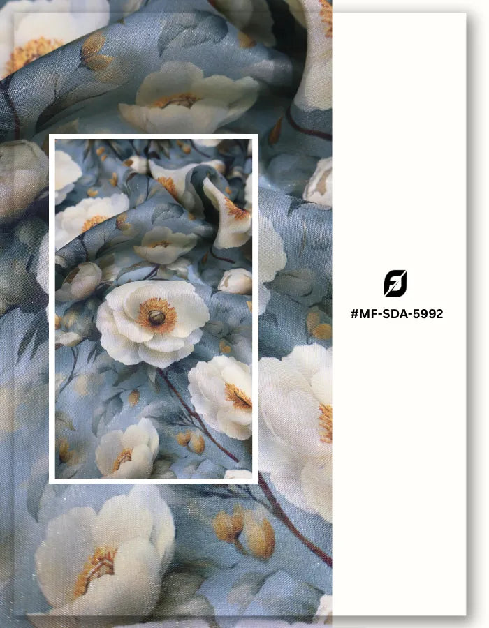 pastel floral silk fabric for soft feminine dresses