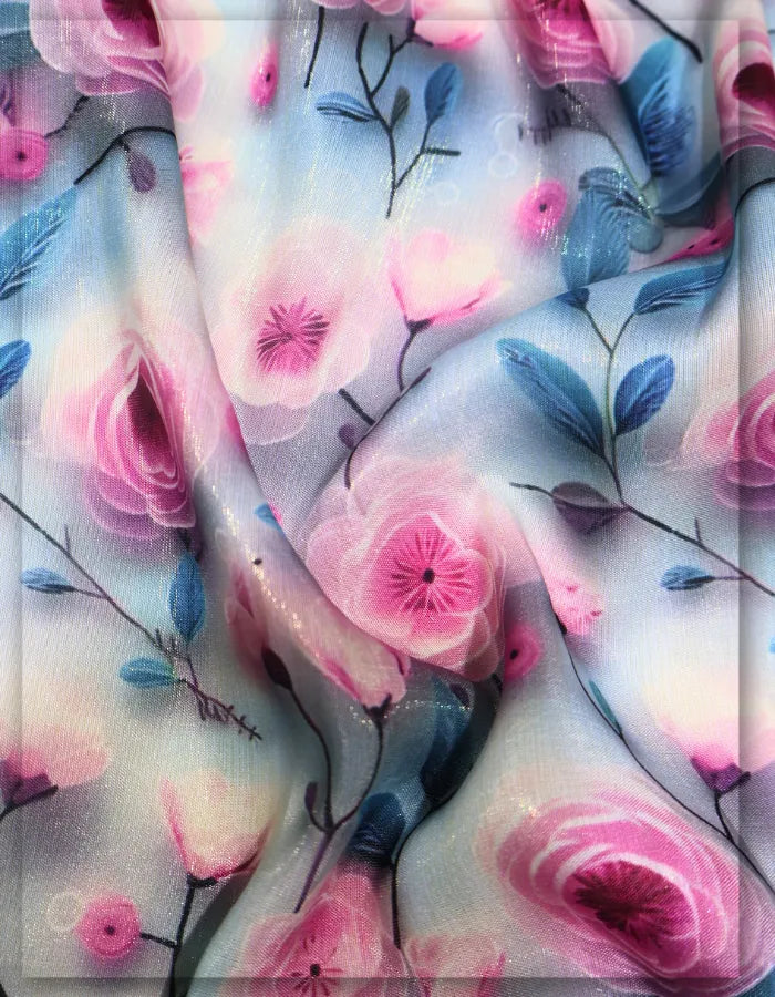 designer Gucci floral silk fabric for luxury clothing