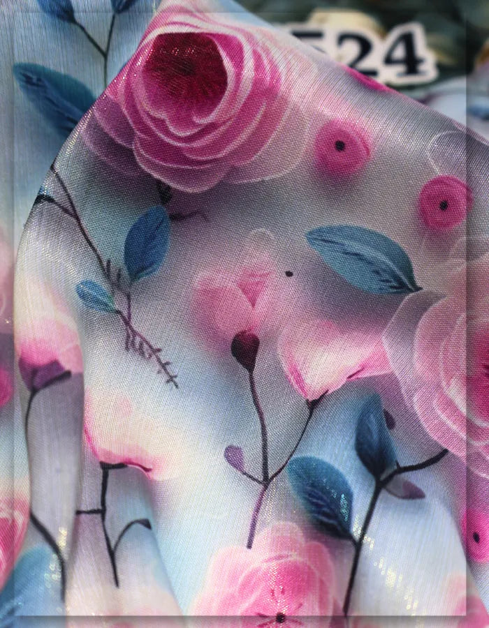 soft touch silk floral fabric for comfortable wear