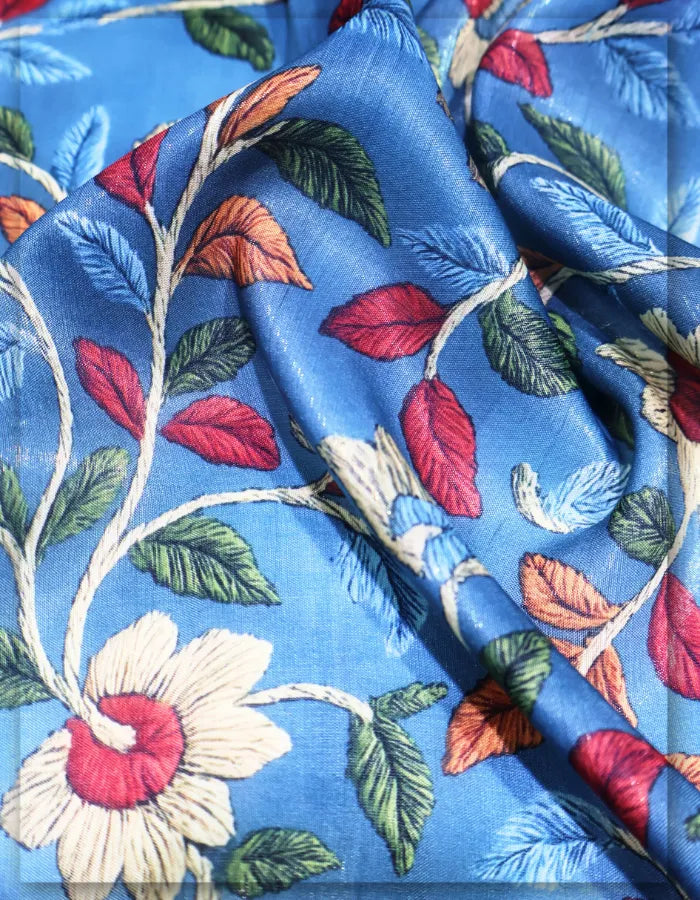 stylish silk floral fabric for elegant women outfits