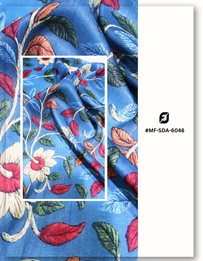 modern floral silk fabric for trendy outfit designs