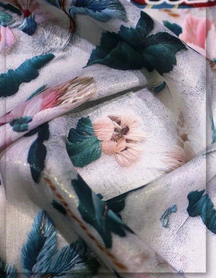high quality floral silk fabric for elegant clothing