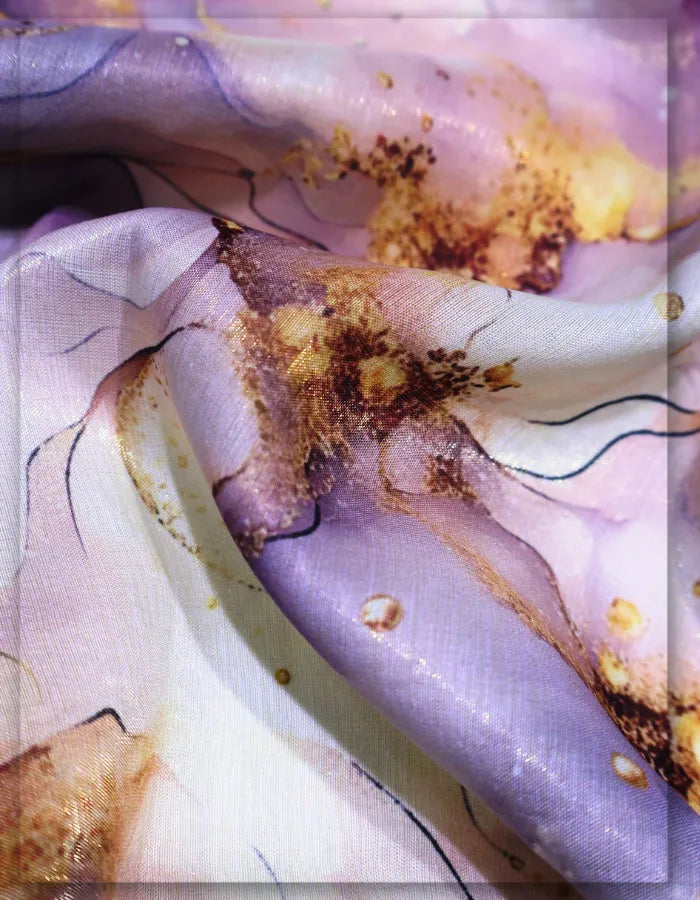 3D floral printed silk fabric for apparel creation premium