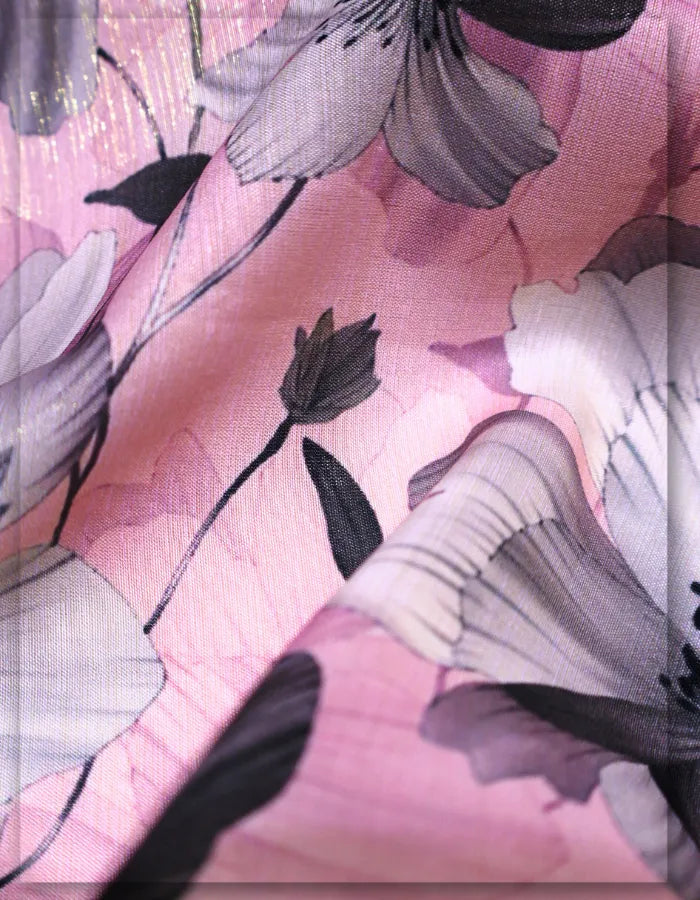 Indian printed Gucci silk fabric for kimono style dress