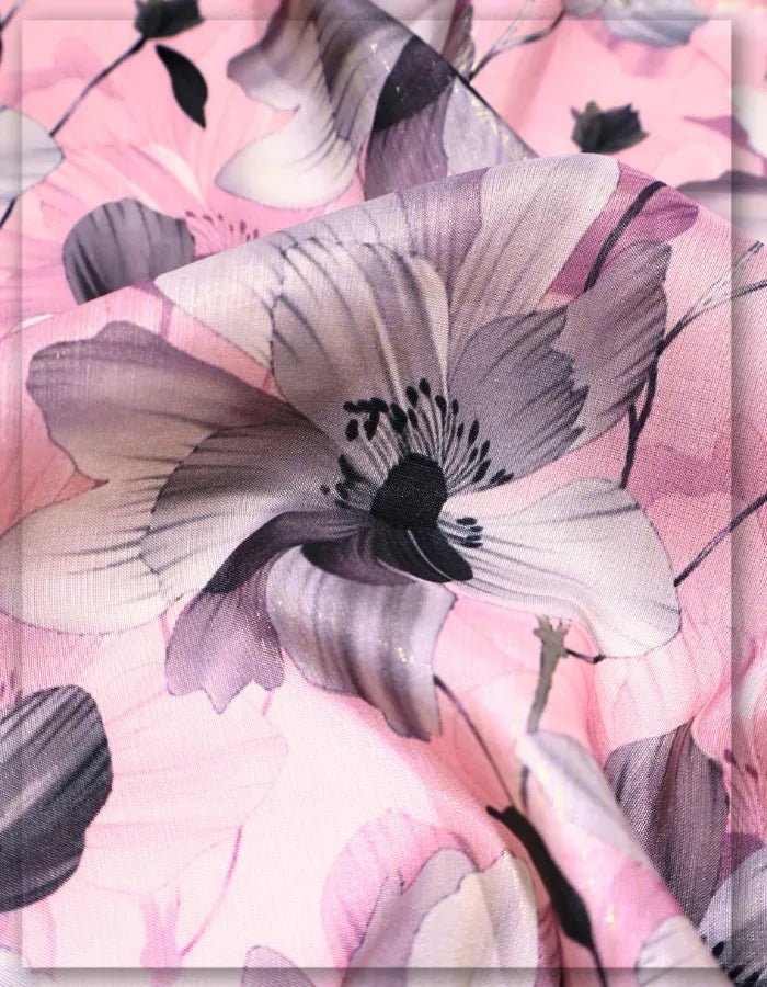 printed silk fabric for pleated dress elegant flow