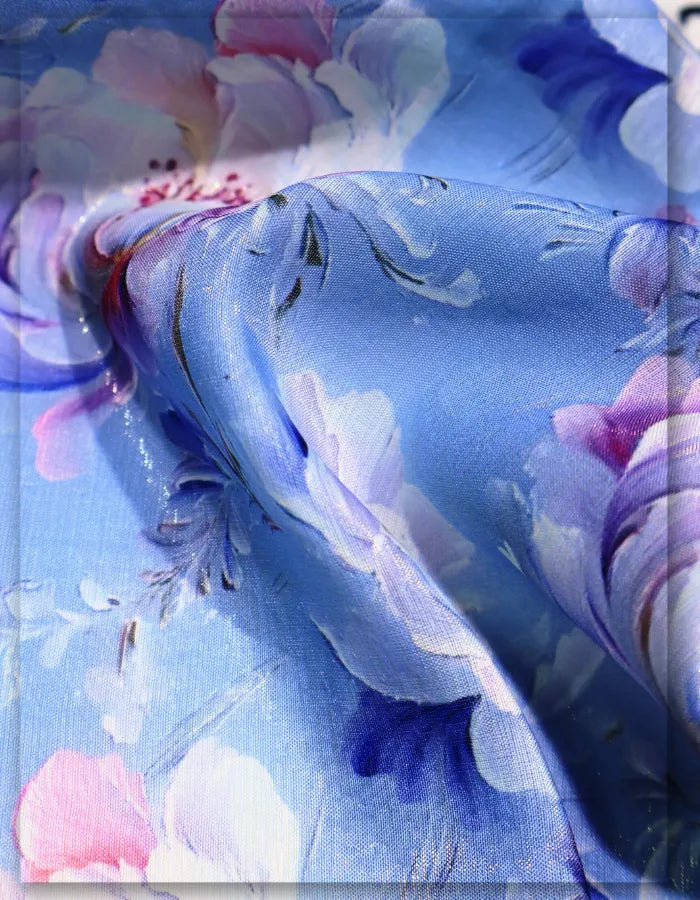 trendy floral dress silk fabric soft premium quality