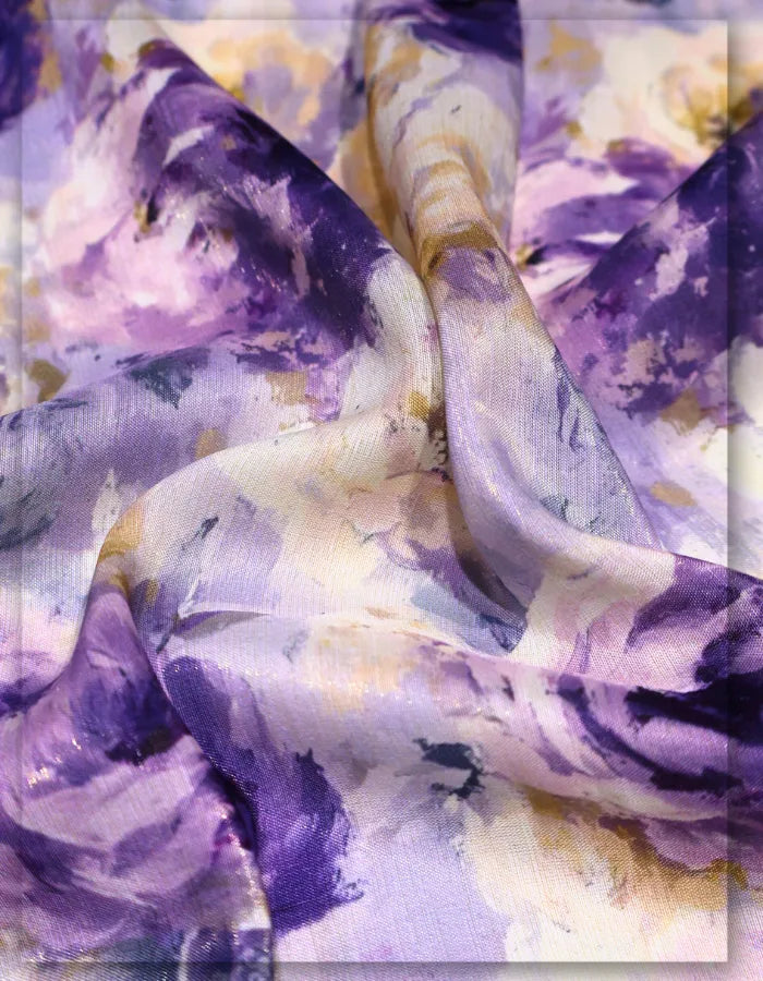 floral Gucci silk fabric for off shoulder dress elegant style