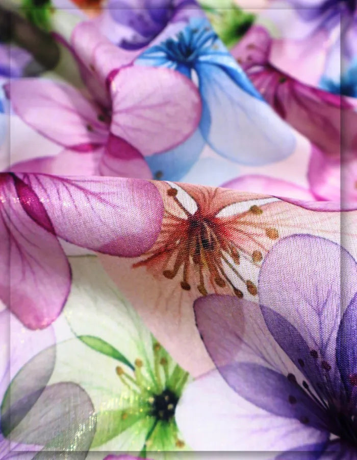 boutique floral silk fabric for boho dress women lightweight feel
