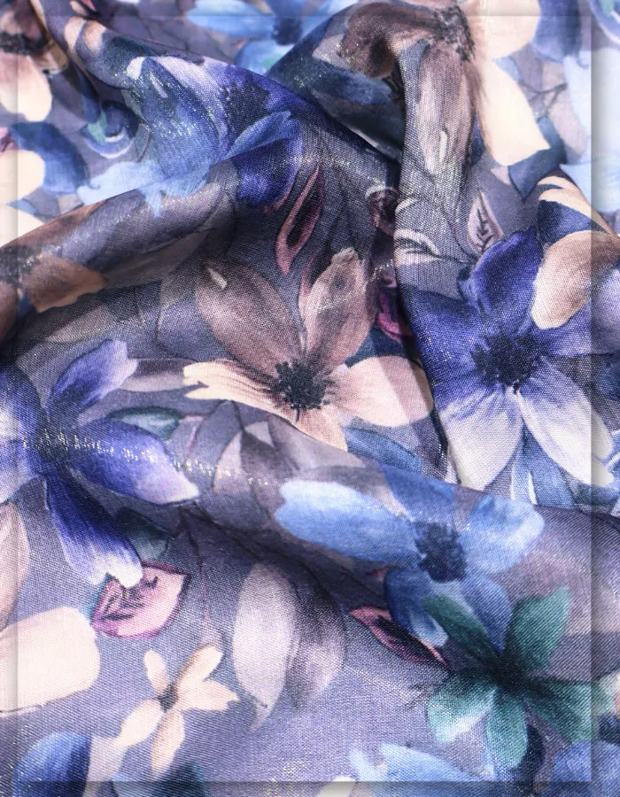 digital floral Gucci silk fabric for trendy mini dress design