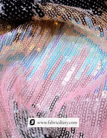 Multicolor Lining Sequin Fabric for Luxury Garments