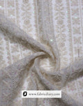 Lucknowi embroidery fabric with daman work – premium ethnic fabric online